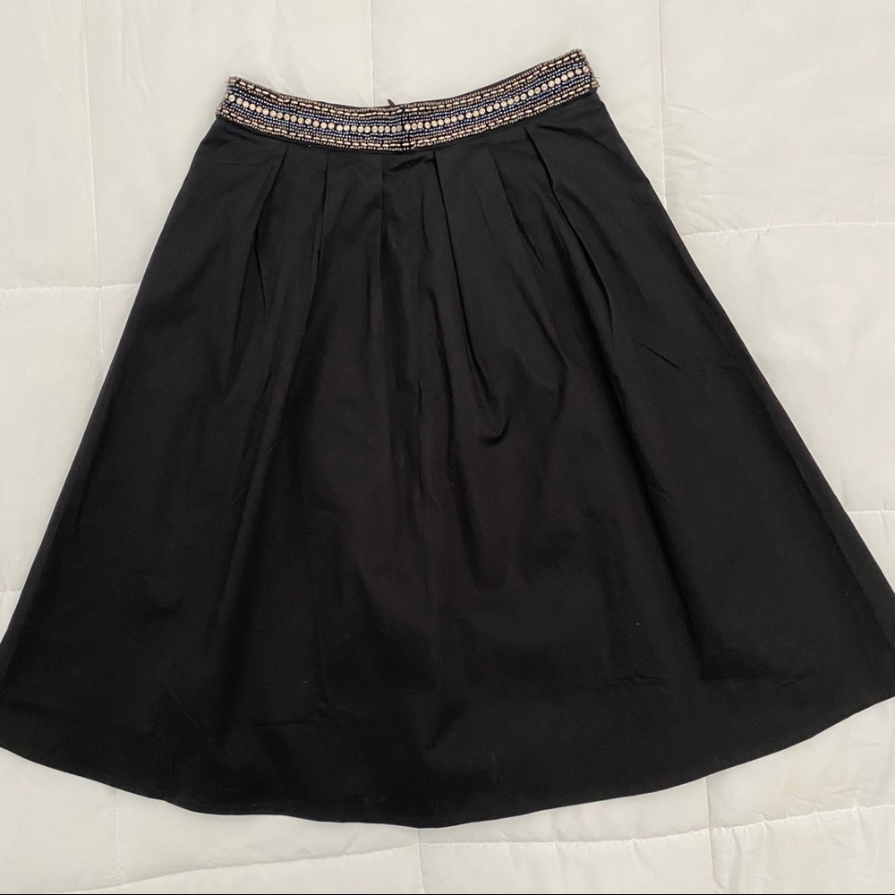 Black Beaded Top Midi Skirt